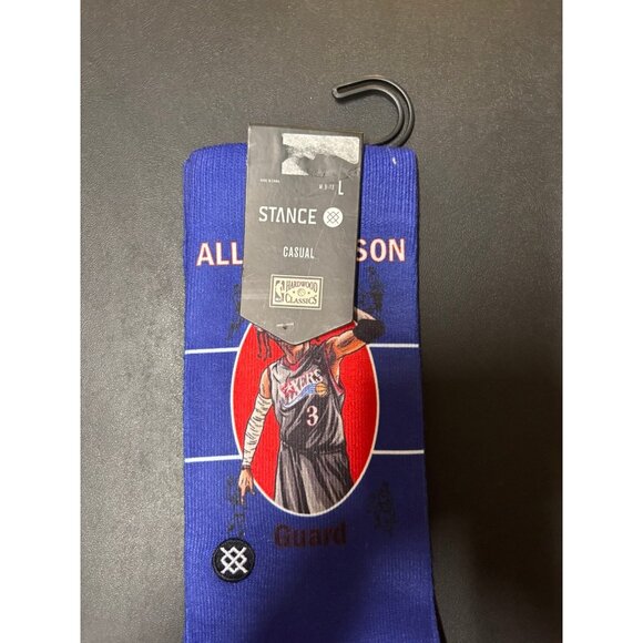 Stance Allen Iverson Philadelphia 76ers socks size large crew casual size large - Picture 6 of 6